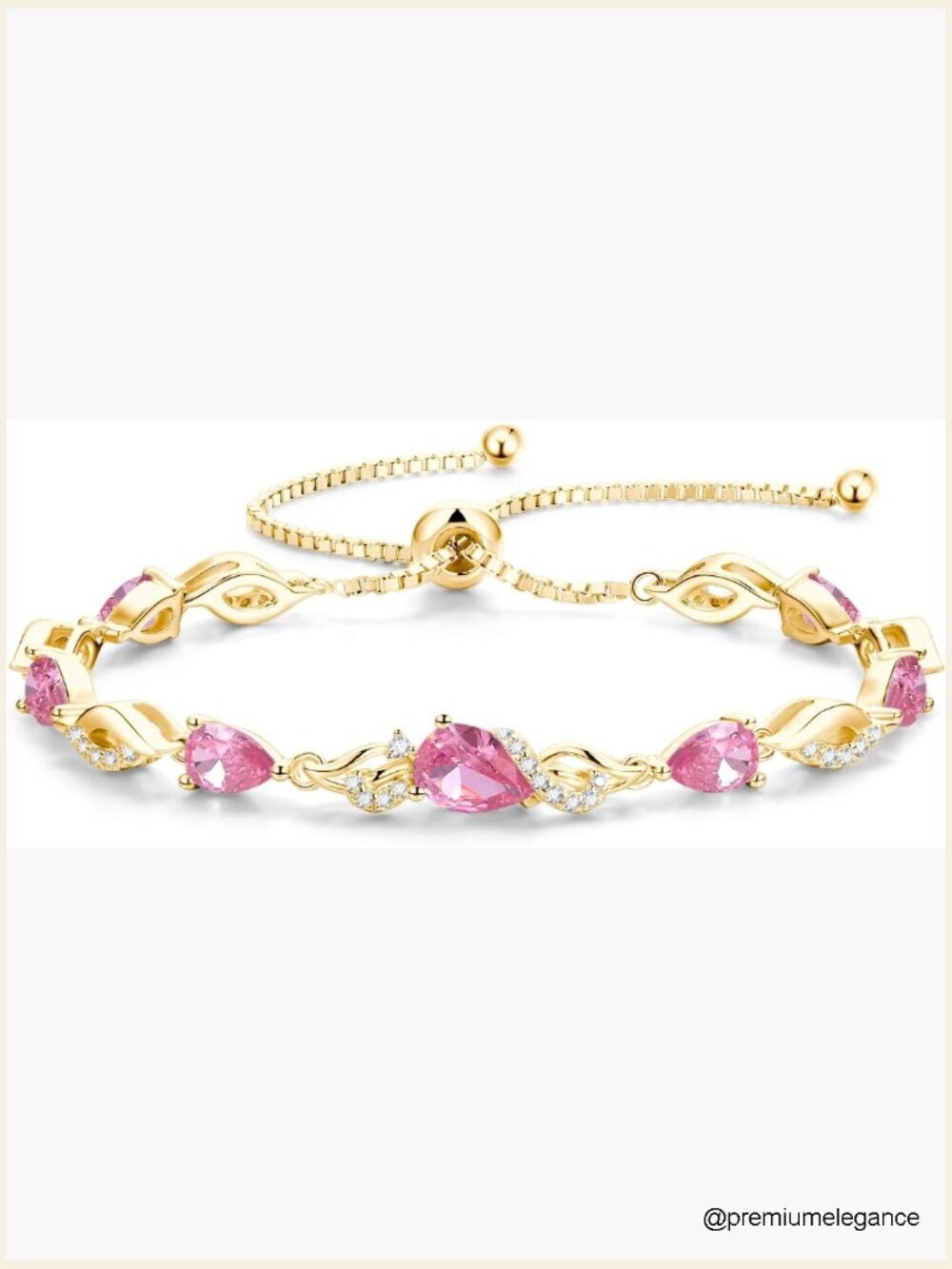 14K Gold Plated Sterling Silver Adjustable Slider Tennis Bracelet